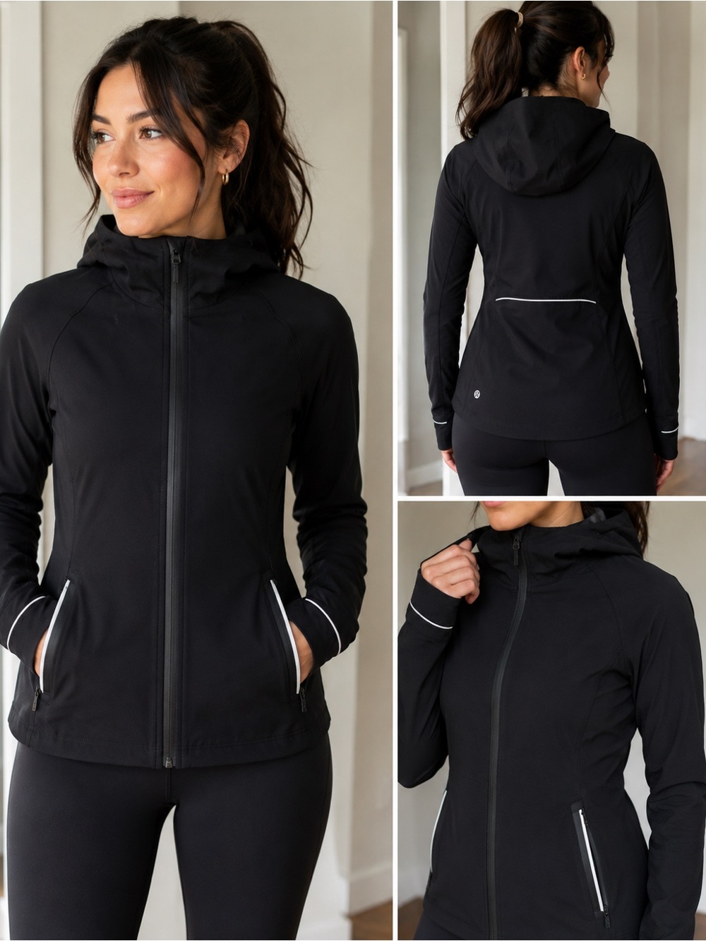 Lululemon Cross Chill Jacket Black Size 10 Waterproof Running